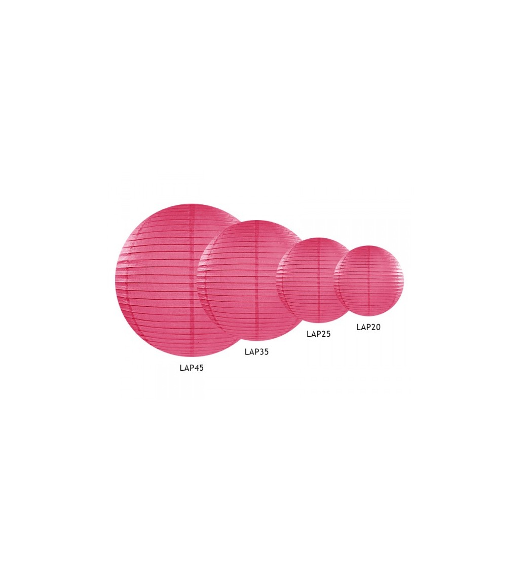 Tmavě růžový lampión - koule 45 cm
