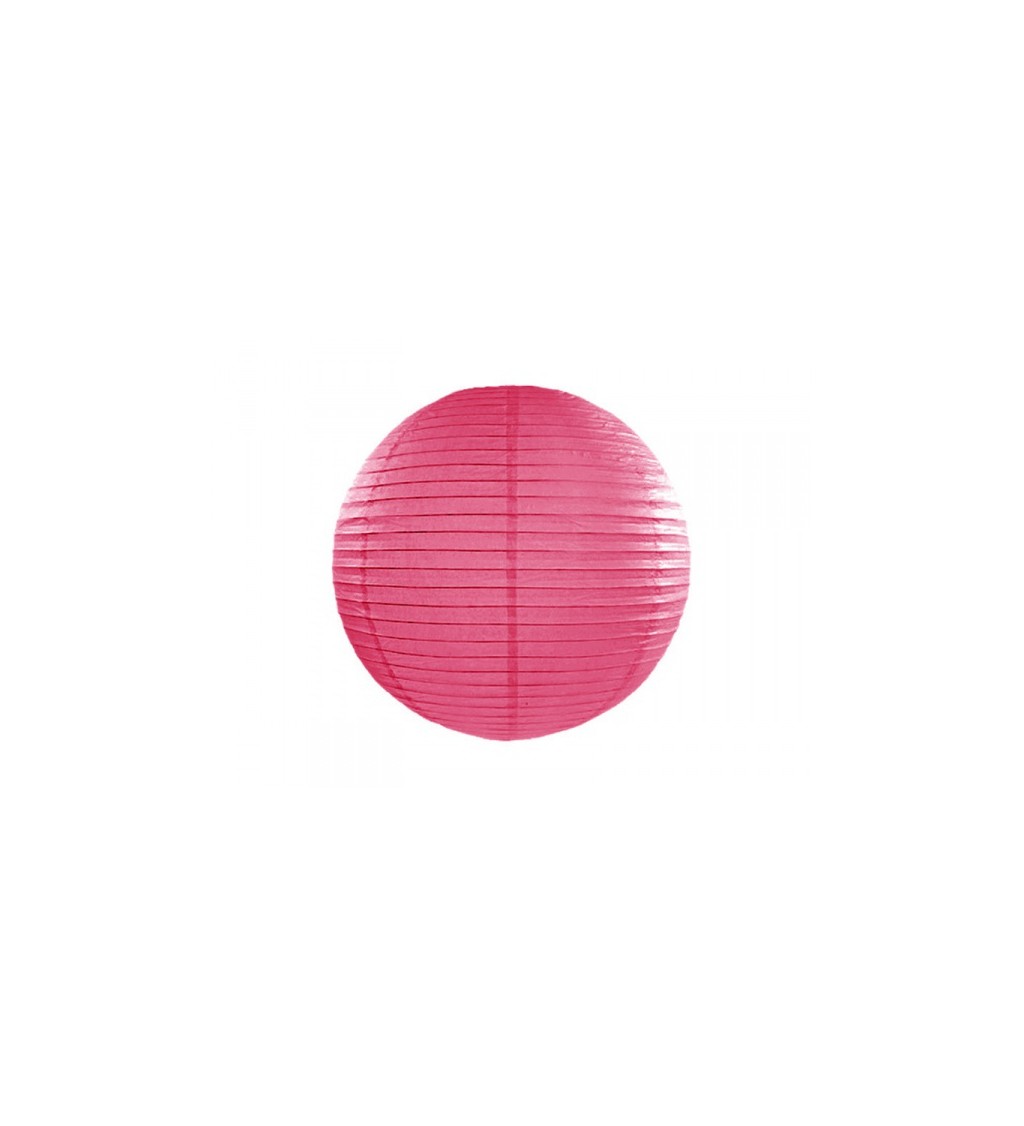 Růžový lampión - koule 20 cm
