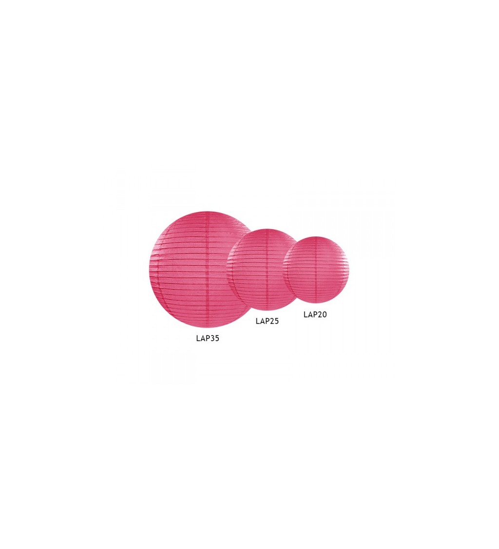 Růžový lampión - koule 20 cm
