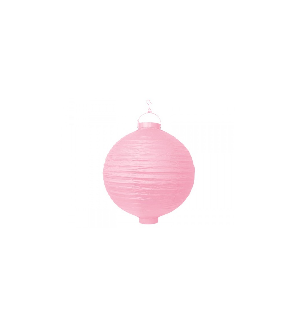 Světle růžový lampión - 20 cm