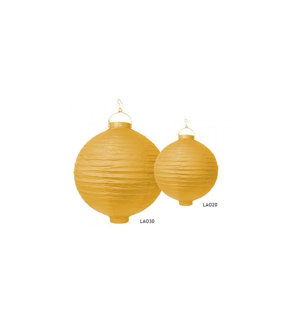Žlutý lampión - 20 cm