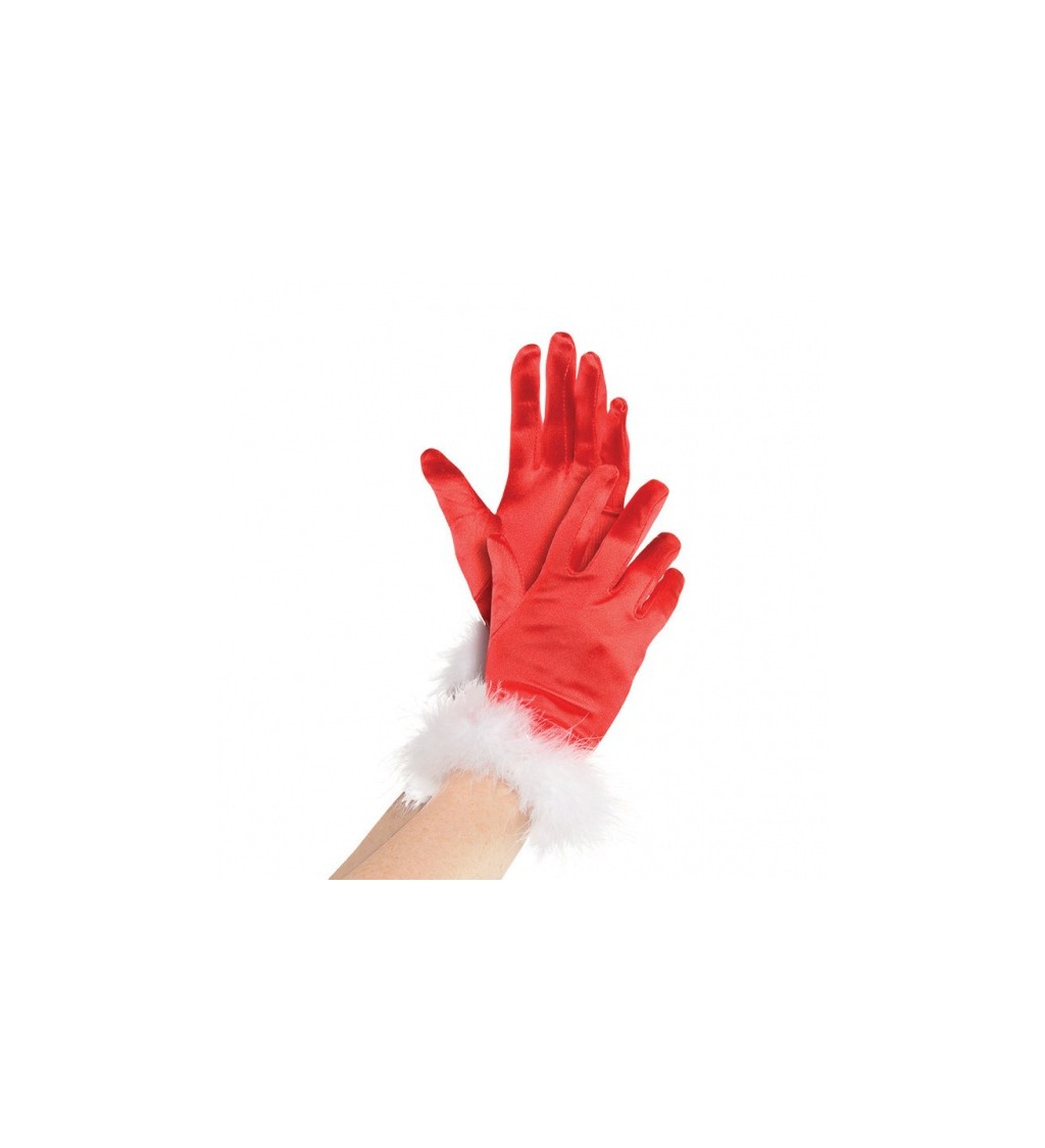 Červené vánoční rukavičky