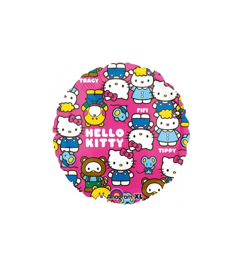 Kulatý fóliový balónek Hello Kitty