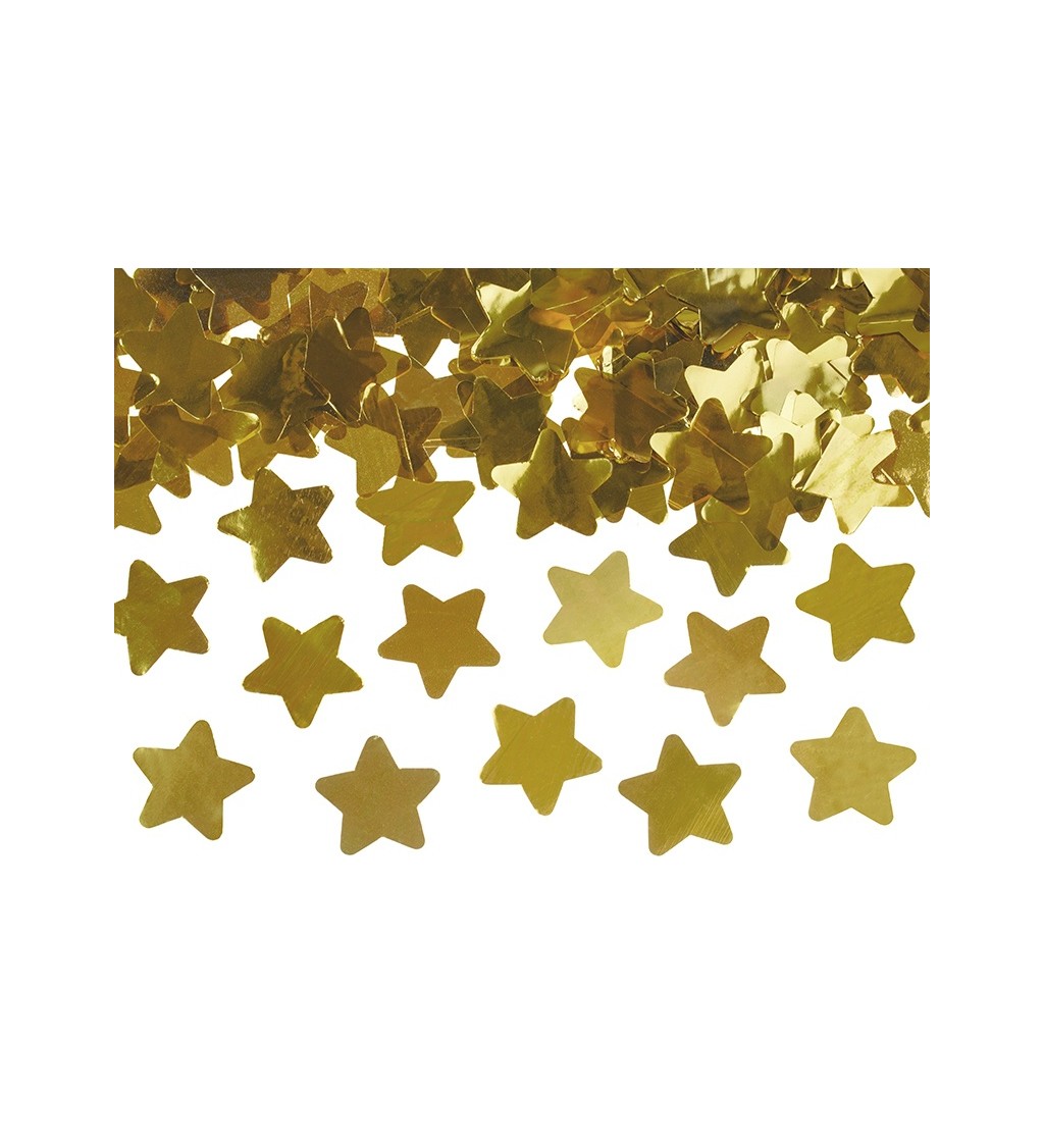 Vystřelovací konfety - zlaté hvězdičky, 40 cm