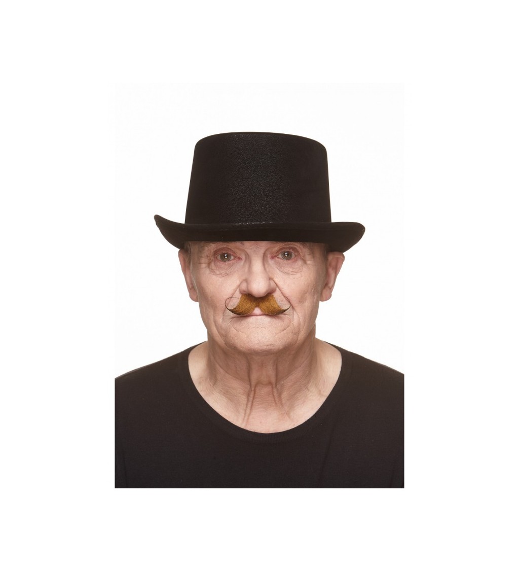 Zakroucený nalepovací knír - rezavý