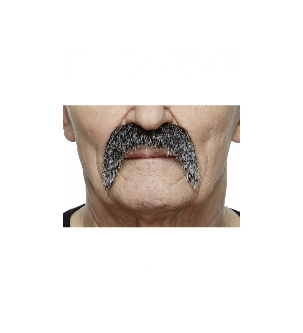 Knírek ve tvaru podkovy - šedo-černý