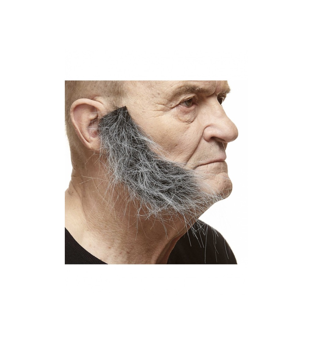 Delší kotlety - šedo-černé