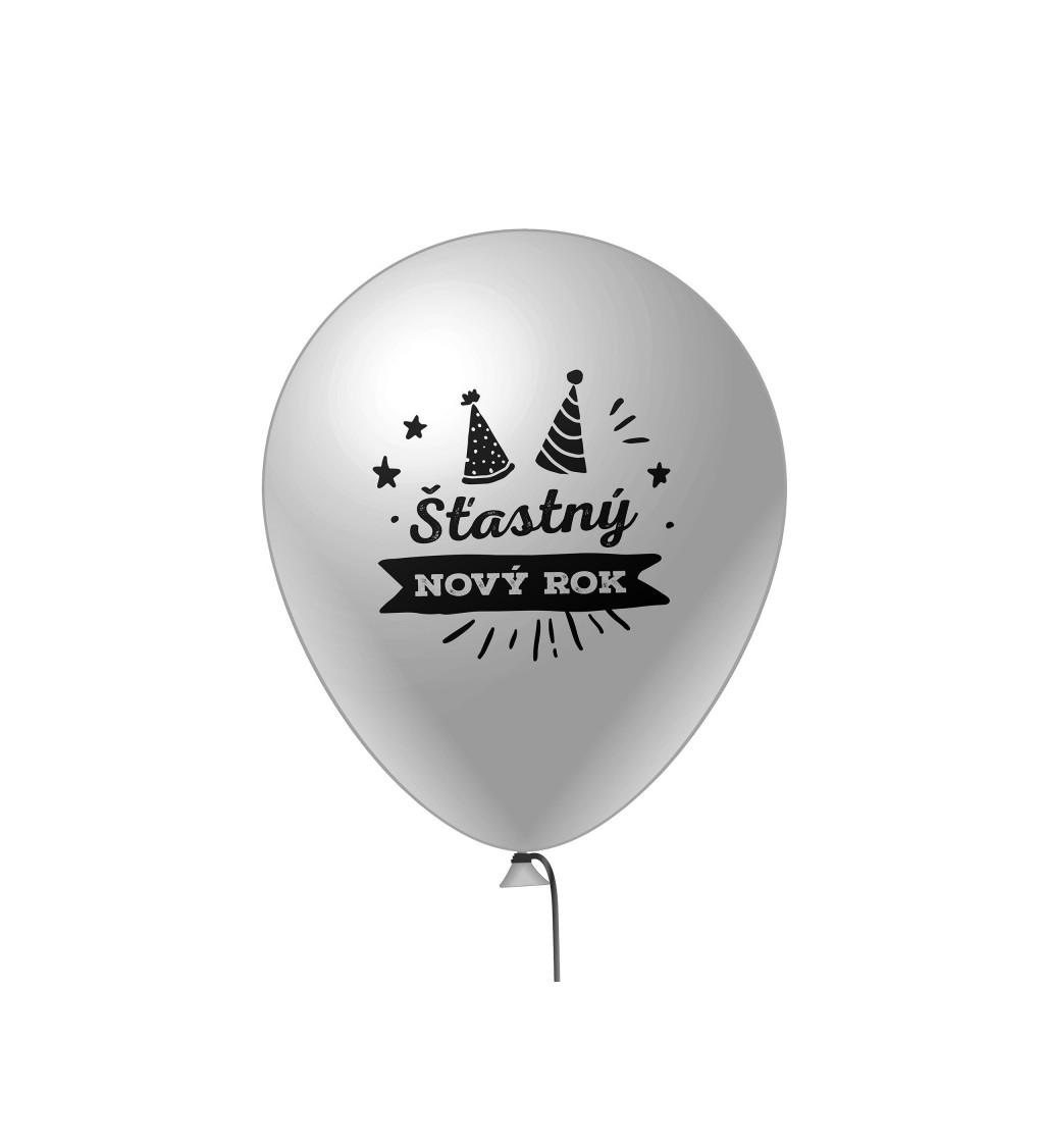 Balónek s nápisem Šťastný Nový rok - 6ks