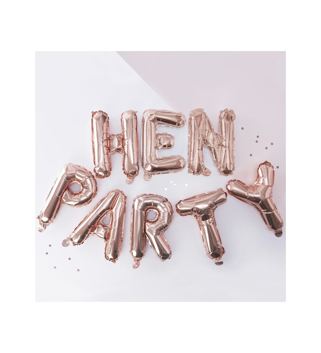 Fóliové balónky HEN PARTY - růžové zlato 