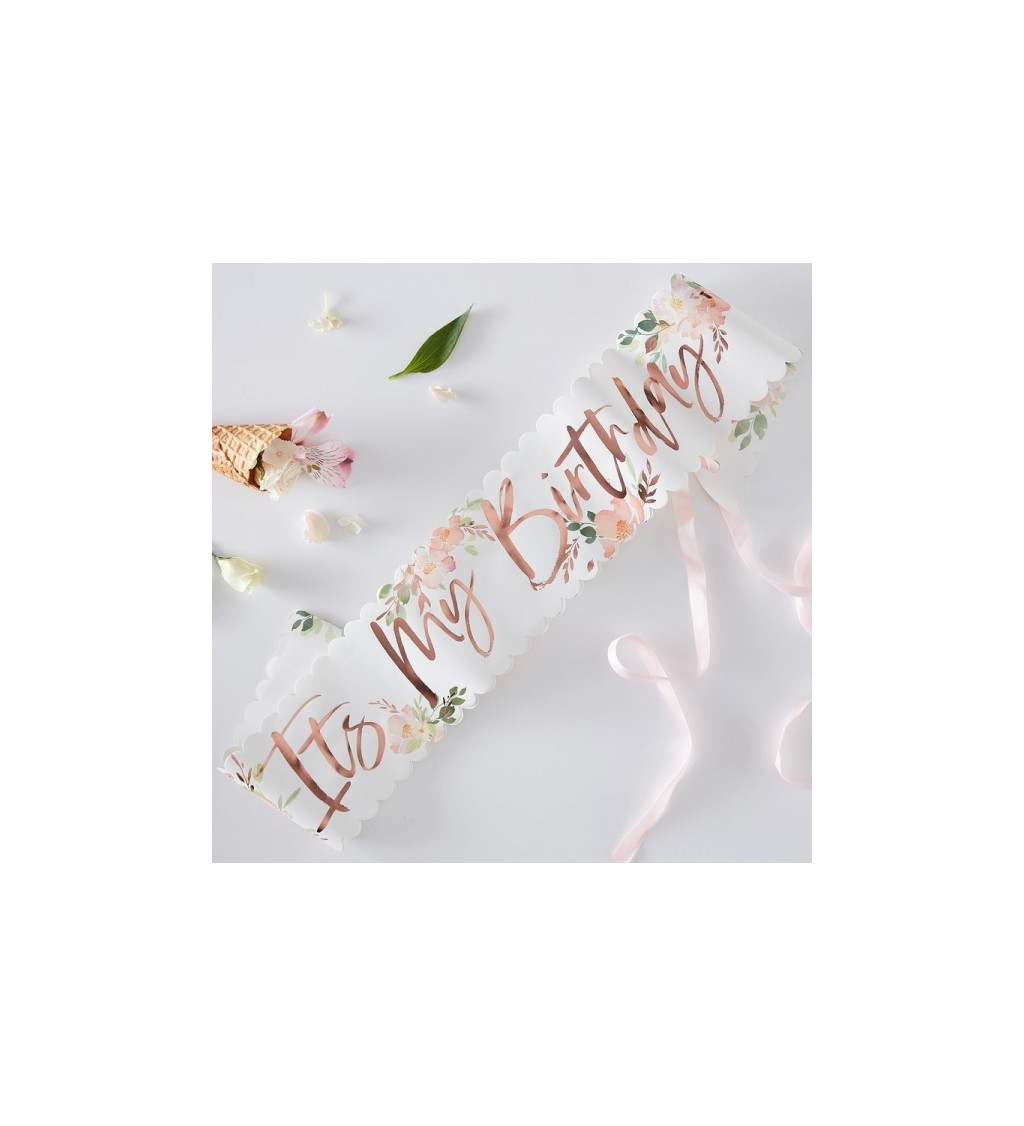 Květovaná šerpa It´s my birthday