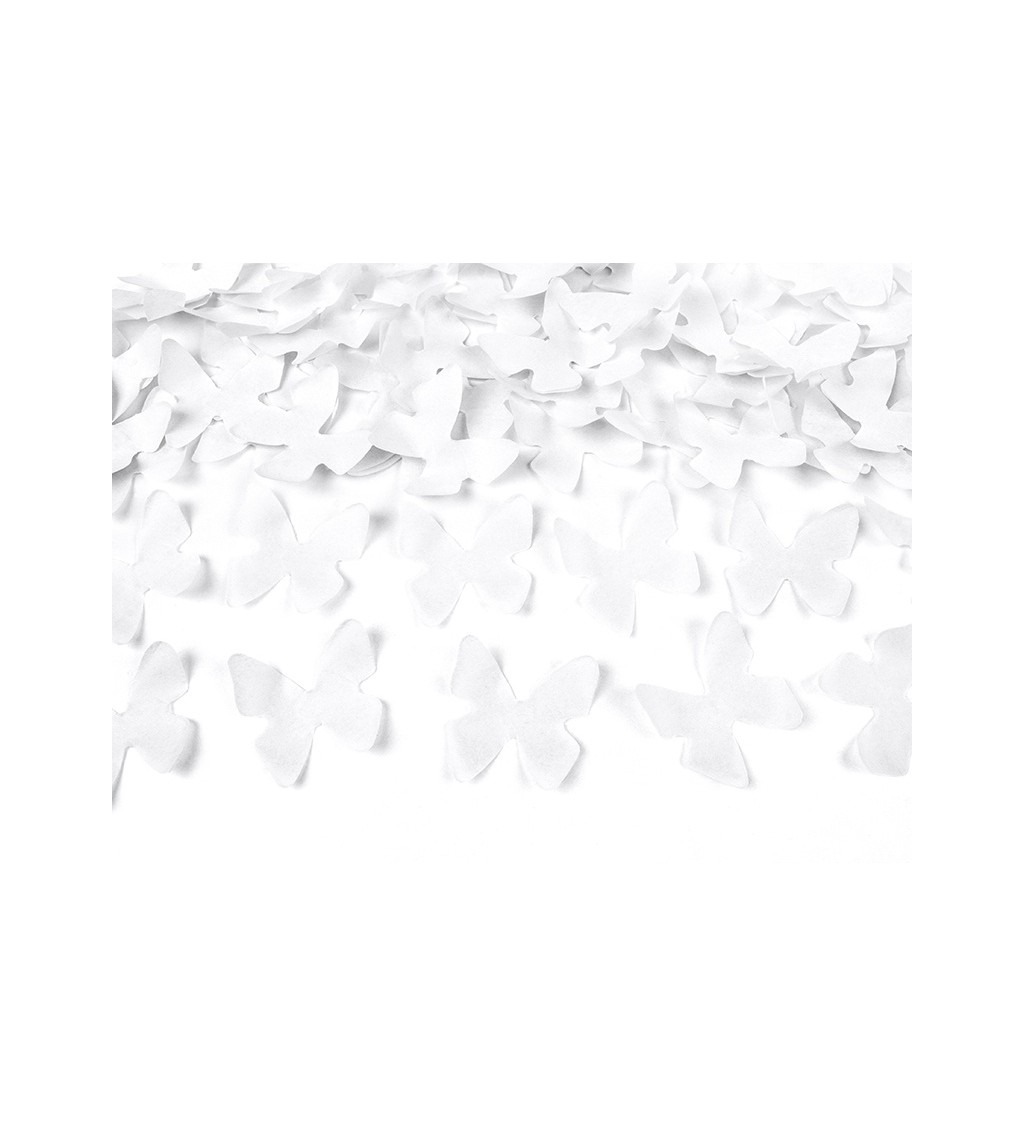 Vystřelovací konfety - bílý motýl, 60 cm
