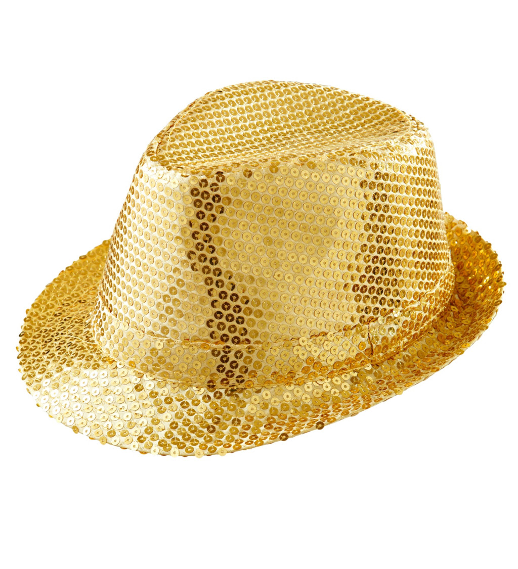 Zlatý klobouk s flitry