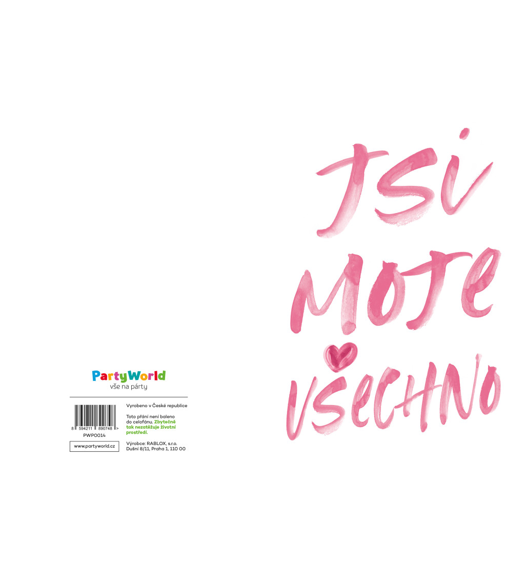 Papírové přáníčko - Jsi moje všechno