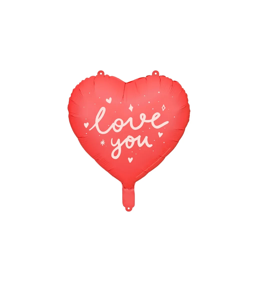Fóliový balónek ve tvaru srdce - Love you