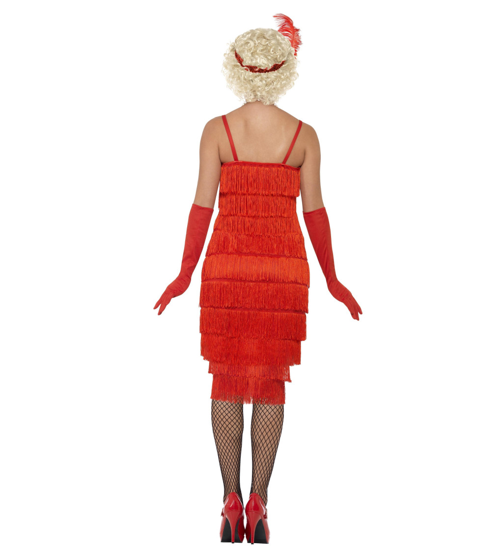 Dámský kostým - Červené třásňové šaty