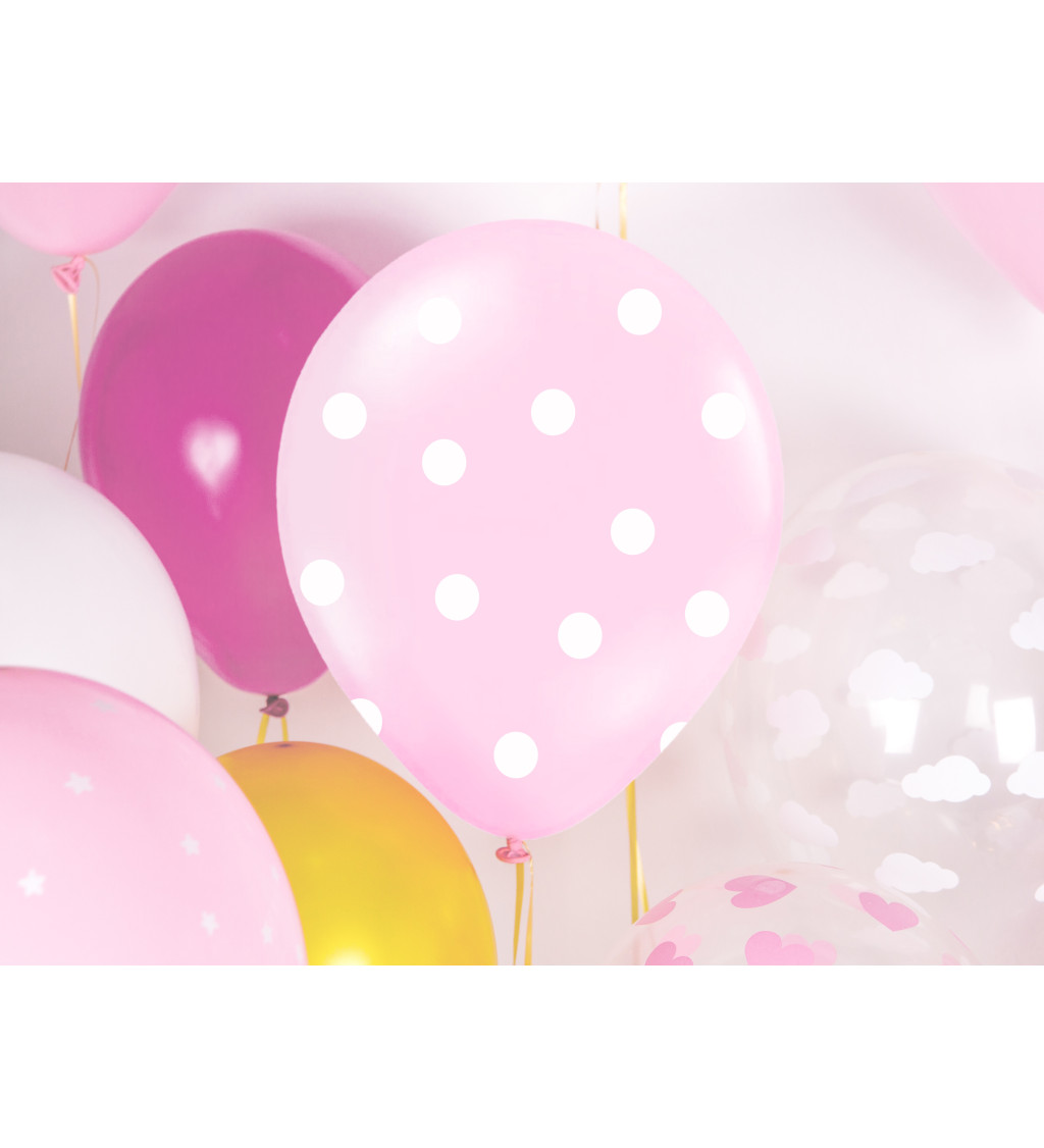 Balóny růžové s puntíky