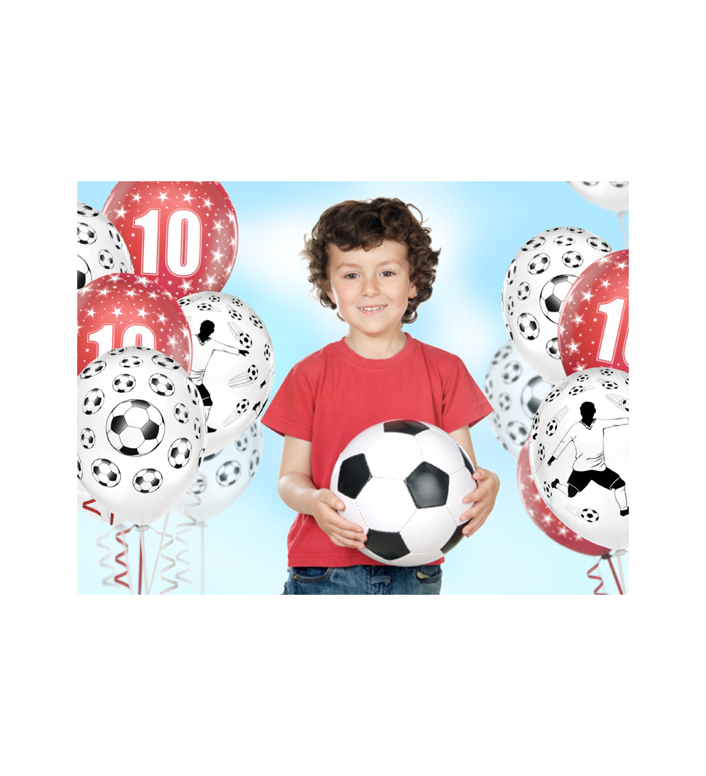 Latexové balónky strong pastelové fotbal 30 cm 6 ks