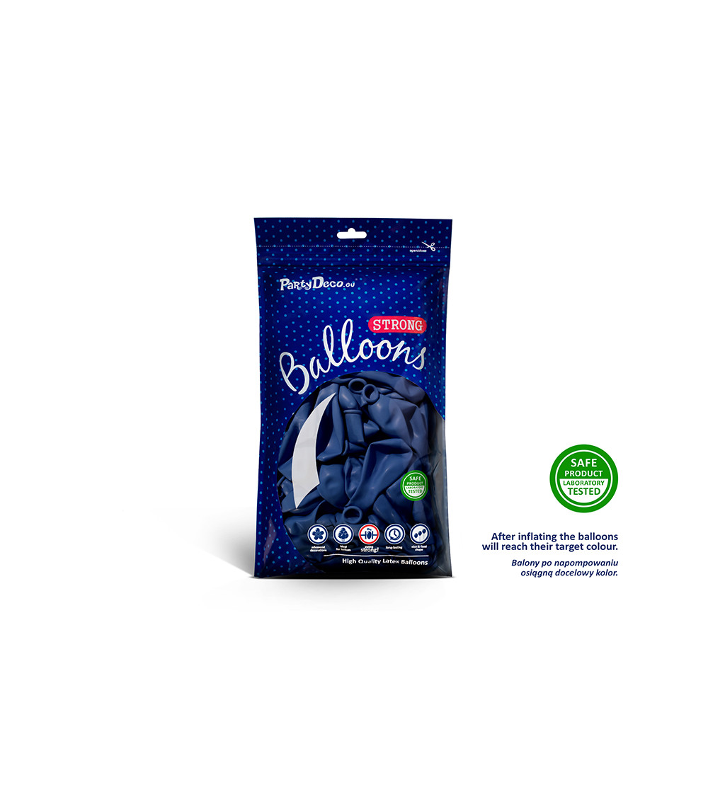 Latexové balónky strong pastelové tmavě modré 30 cm 100 ks