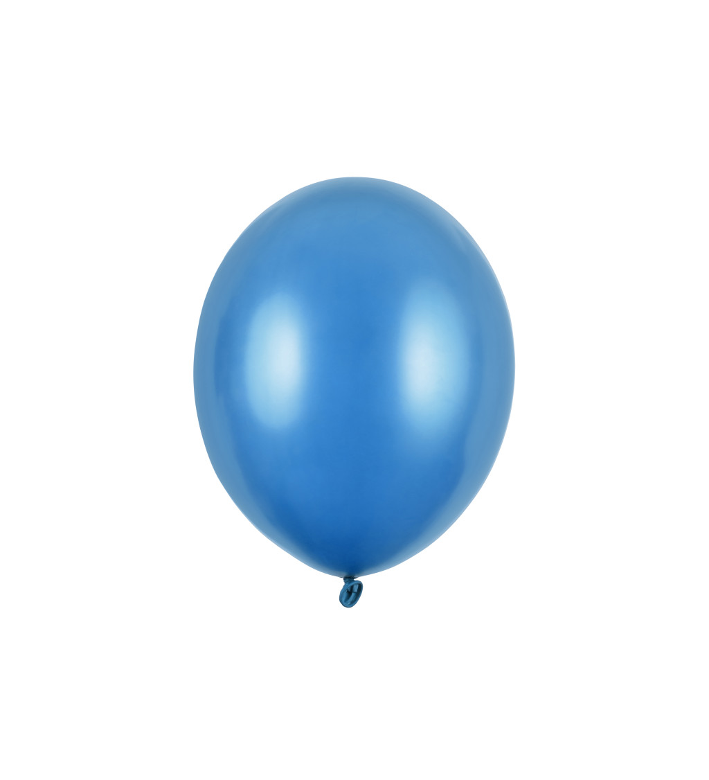 Latexové balónky 30 cm metalické, modré, 10 ks