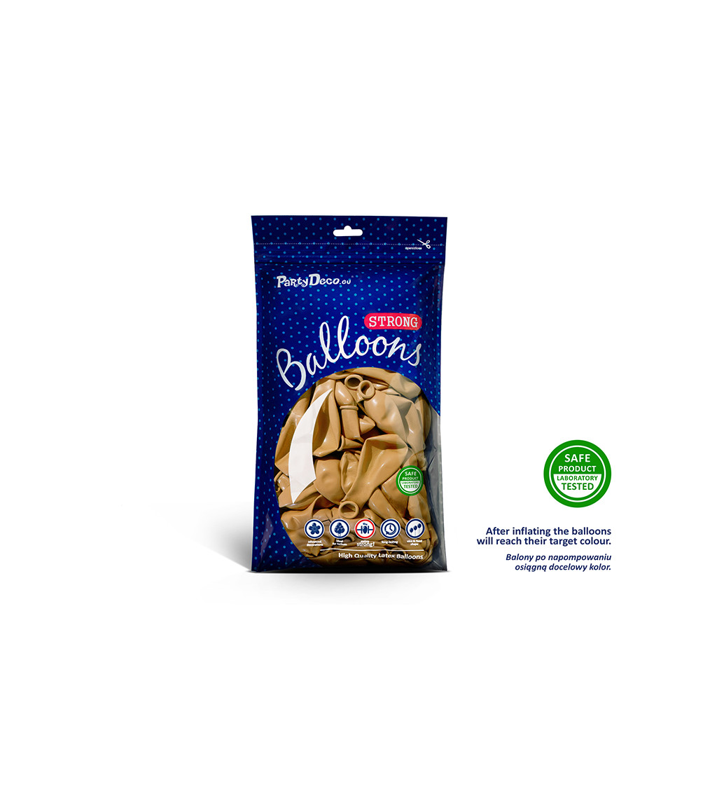 Latexové balónky strong metalické zlaté 30 cm 100 ks