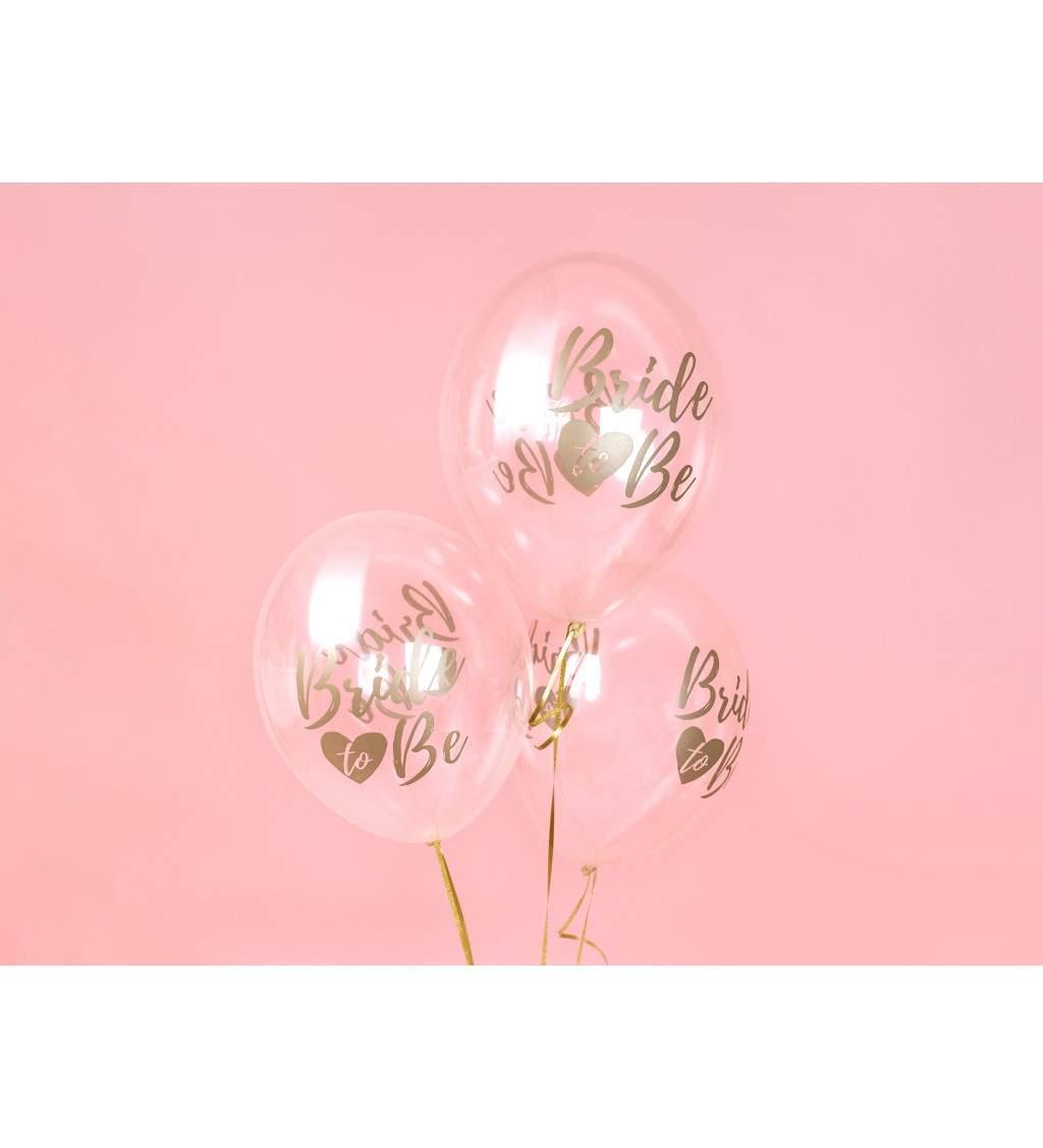 Latexové balónky strong průhledné Bride to be 30 cm 50 ks