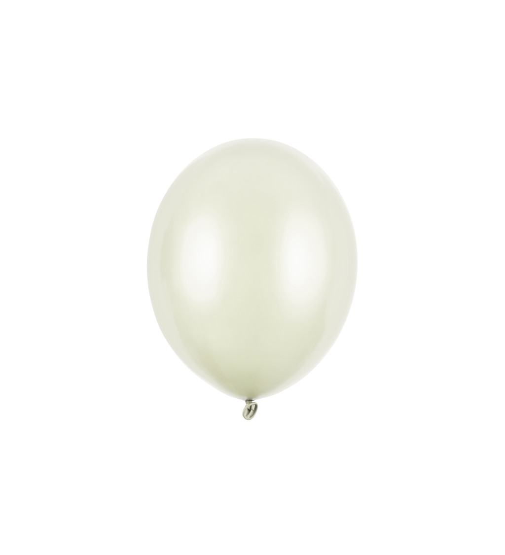 Latexové balónky 27 cm metalické, krémové, 10 ks