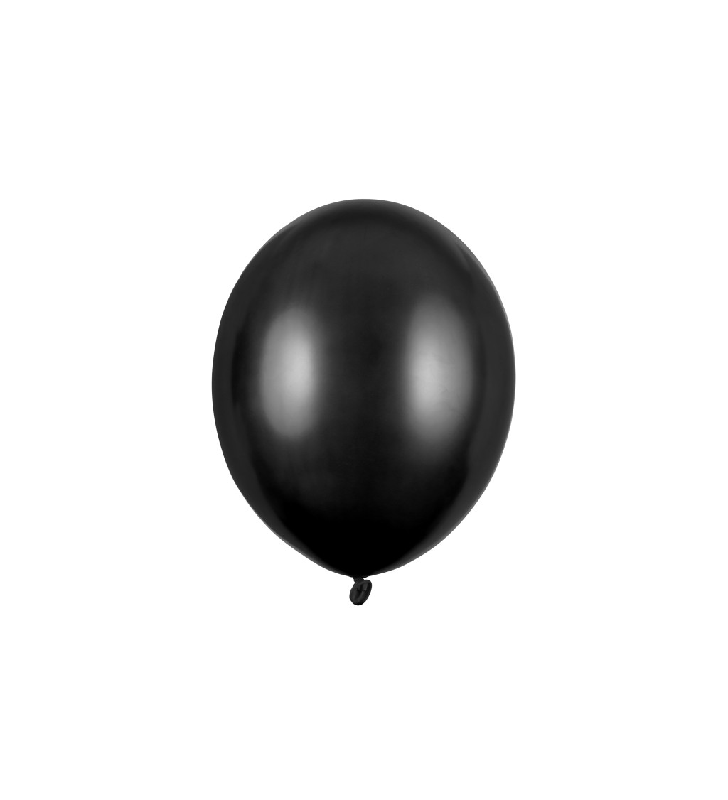 Latexové balónky 27 cm metalické, černé, 10 ks