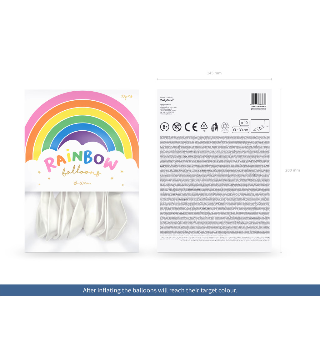 Latexové balónky pastelové bílé 30 cm 10 ks