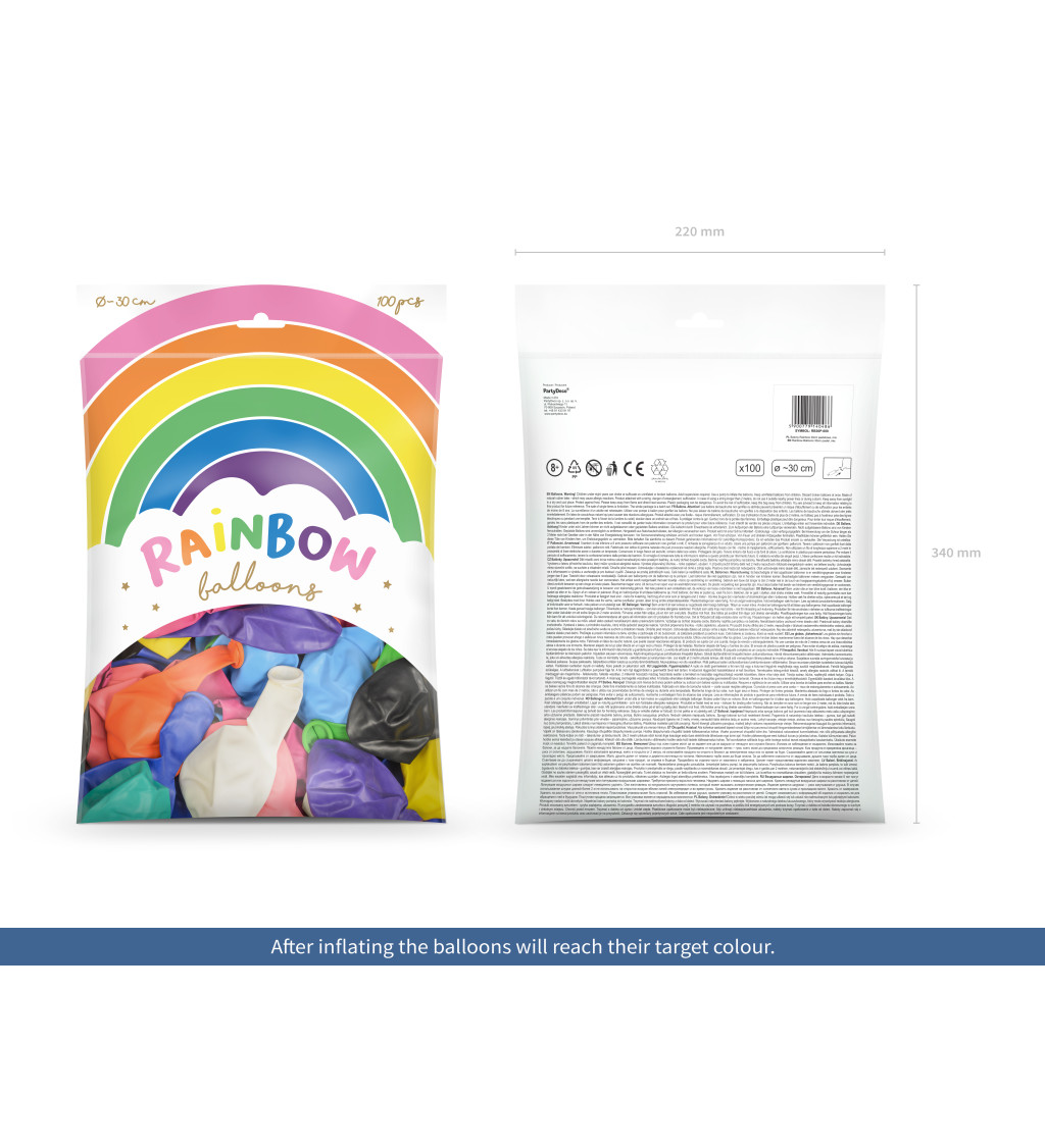 Latexové balónky mix 25 cm 100 ks