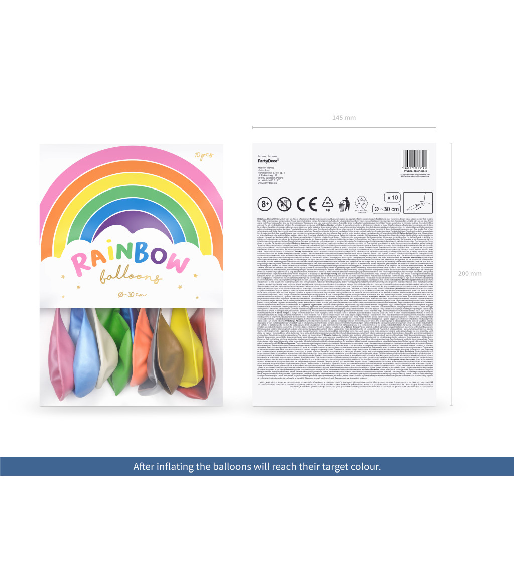 Latexové balónky pastelové mix 30 cm 10 ks