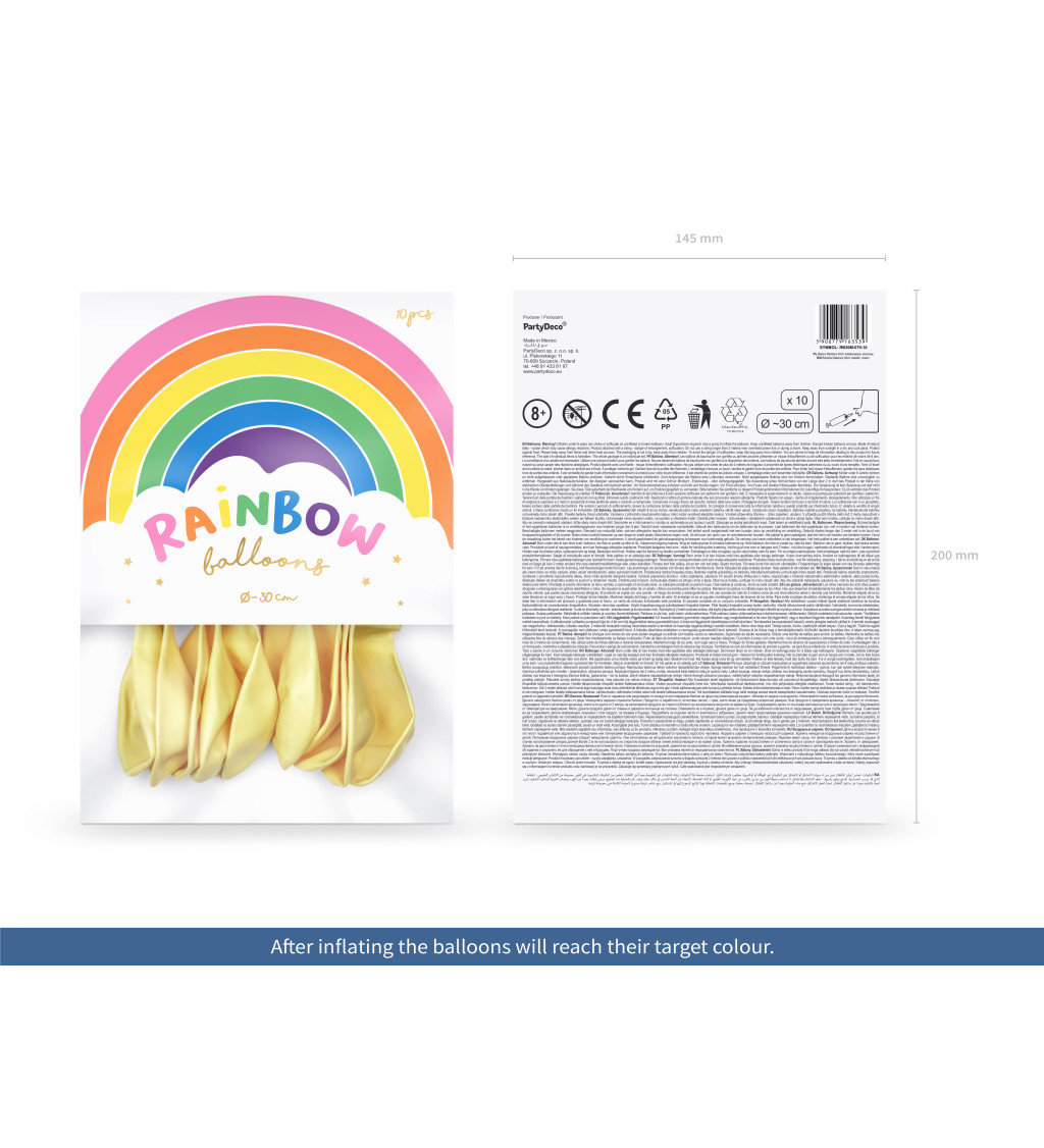 Latexové balónky metalické krémové 30 cm 10 ks