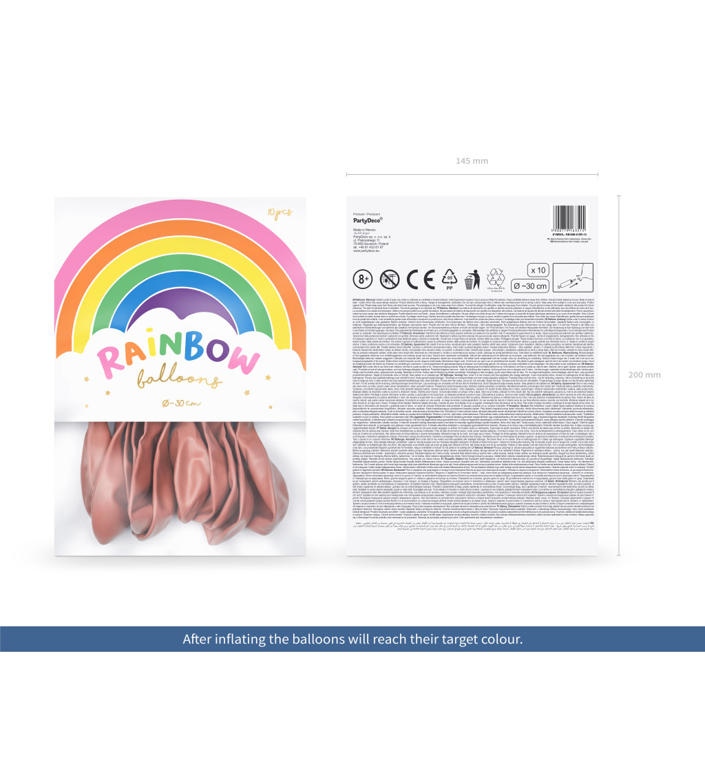 Latexové balónky metalické lososové 30 cm 10 ks