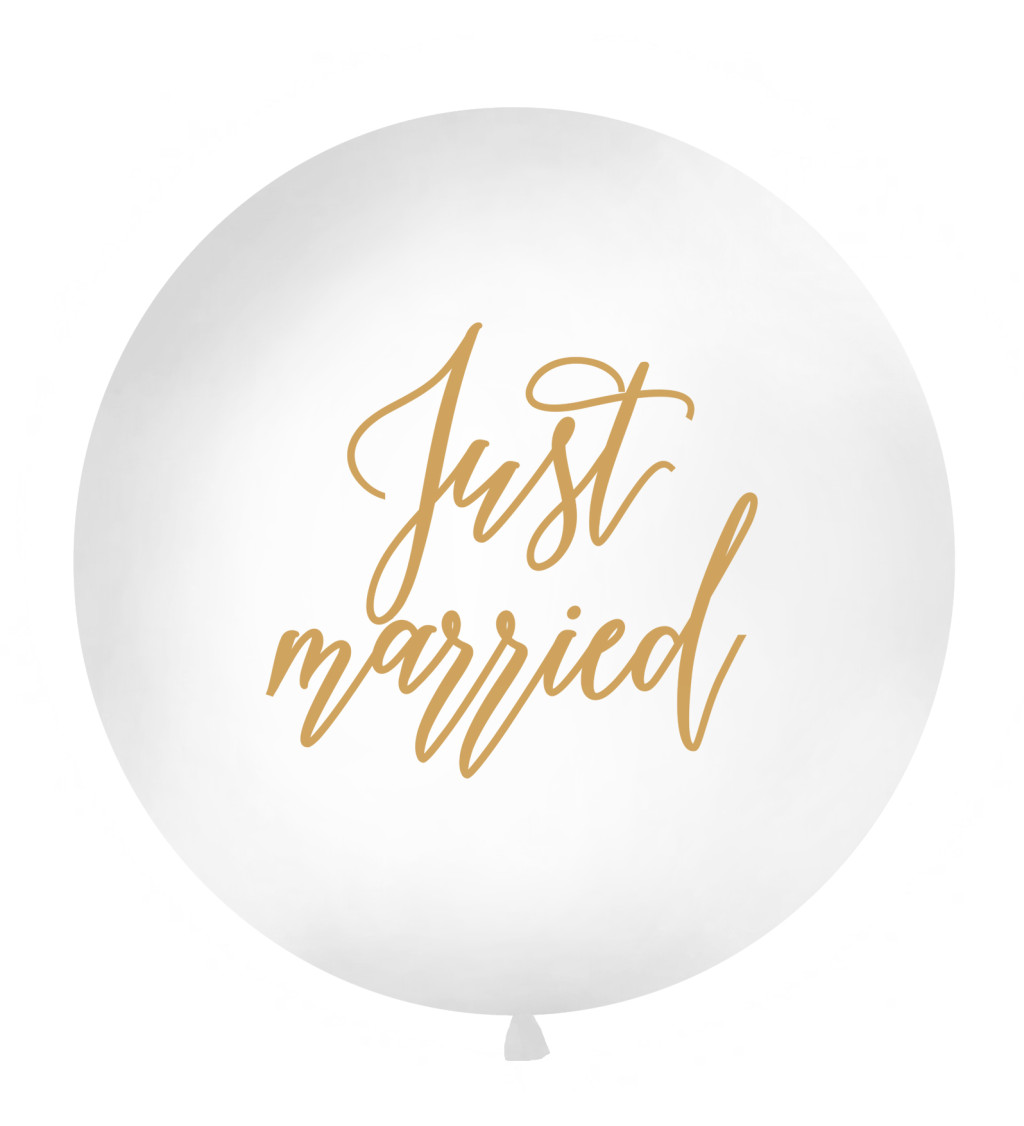 Latexový balónek obří bílý Just married 1 m