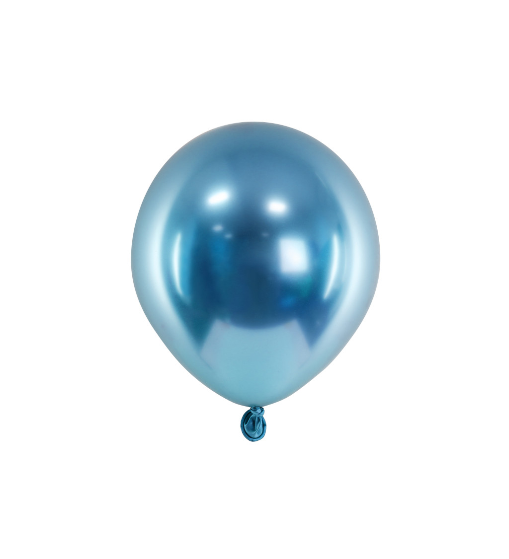 Latexové balónky 12 cm chromové, modré, 50 ks