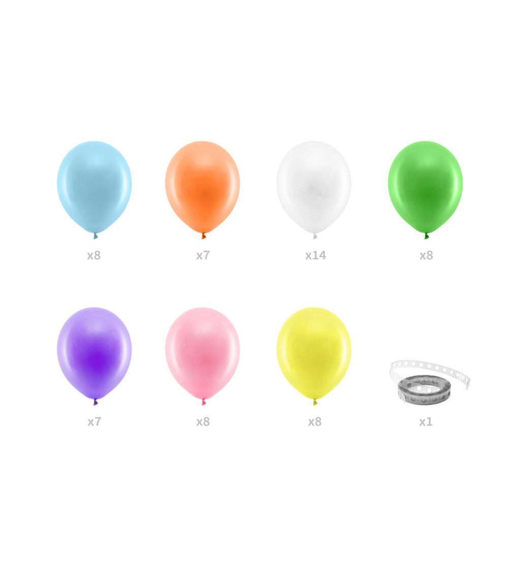 Balónková girlanda barevná 200 cm 60 ks