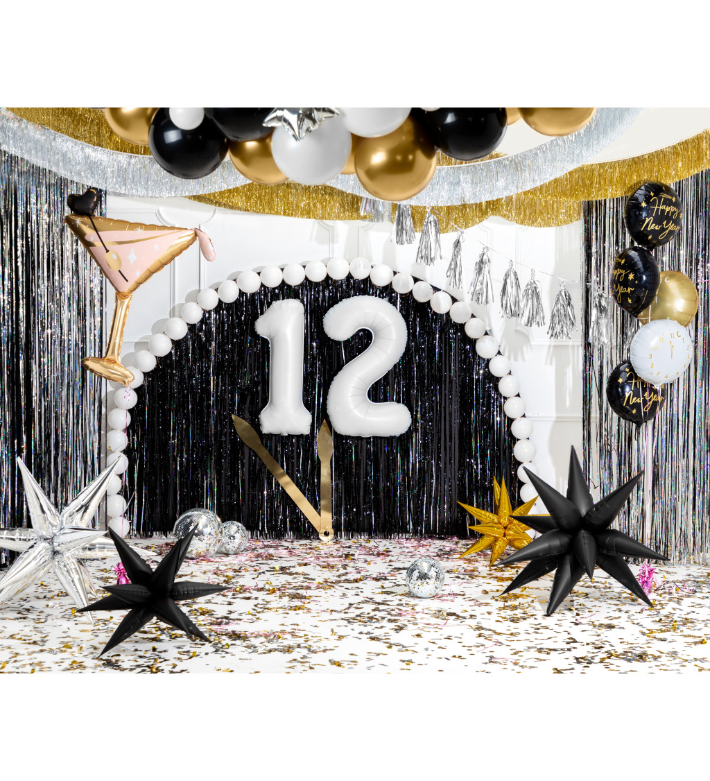 Fóliový balónek číslo 6 bílý 86 cm