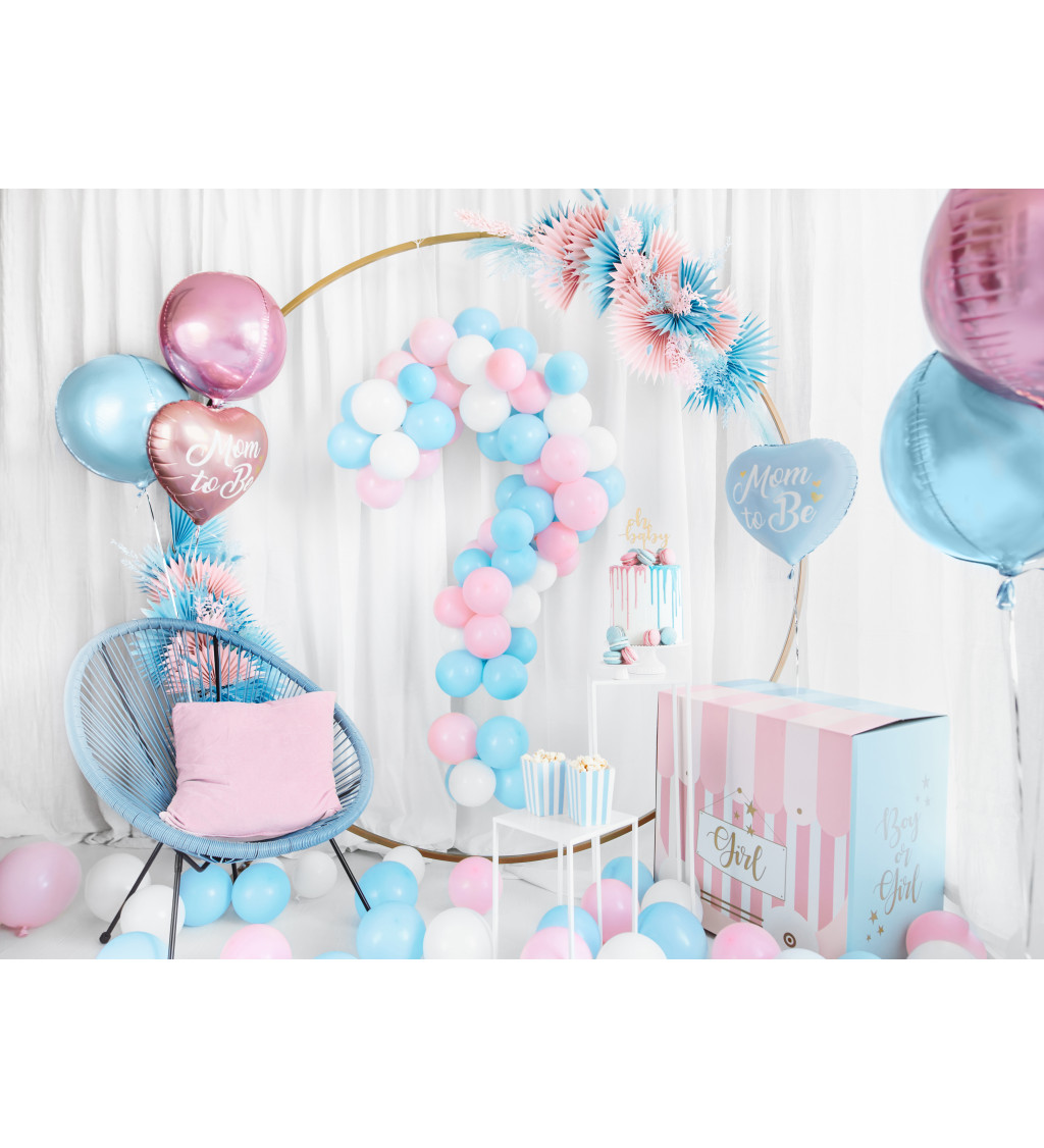 Fóliový balónek ve tvaru srdce Mom To Be světle modrý