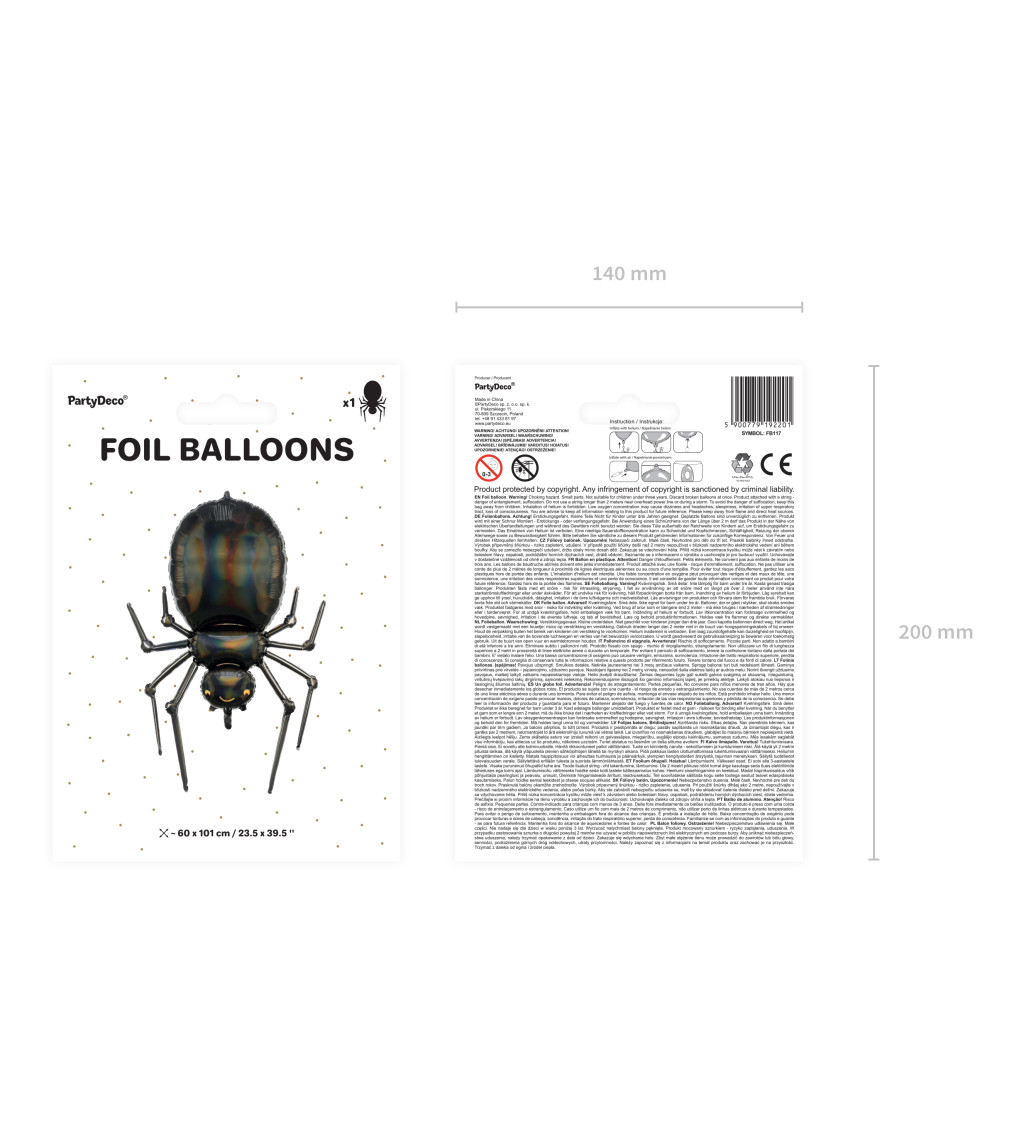 Fóliový balónek - pavouk