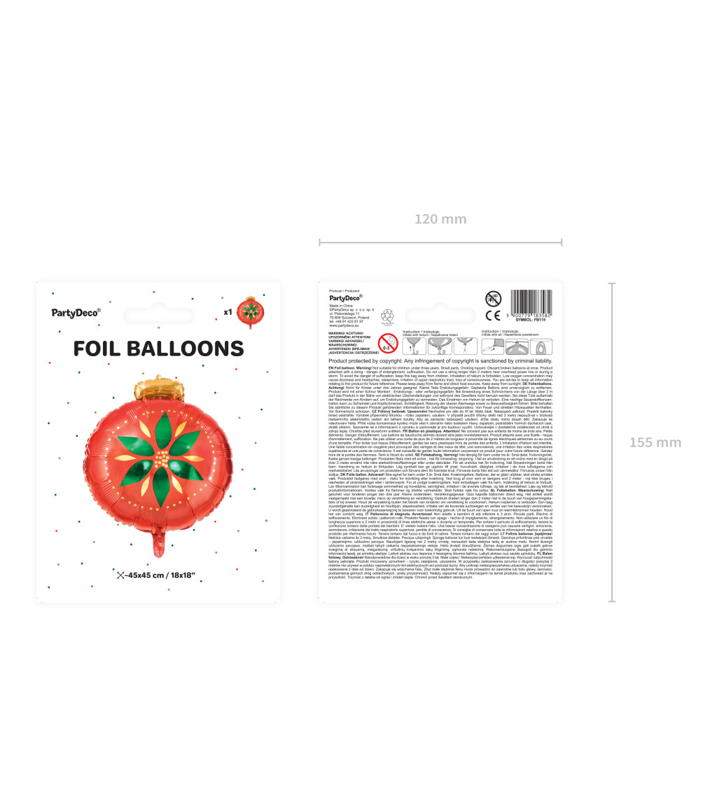 Fóliový balónek - vánoční ozdoba