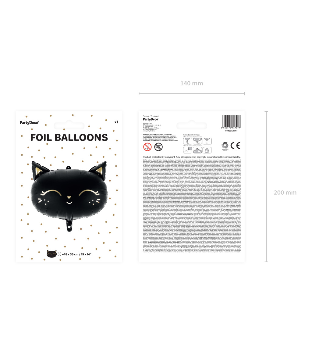 Fóliový balónek kočka