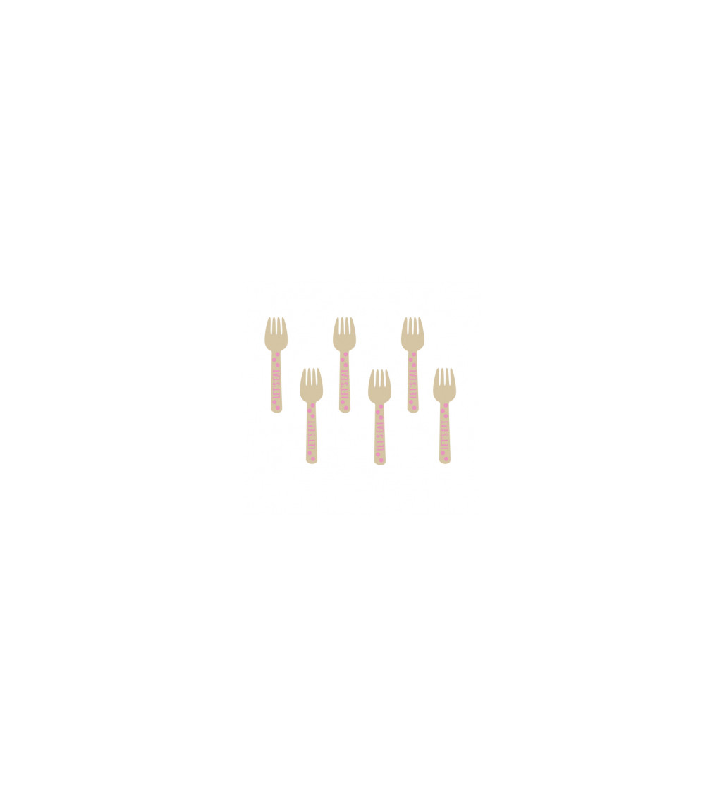 Mini dřevěné vidličky - růžové puntíky