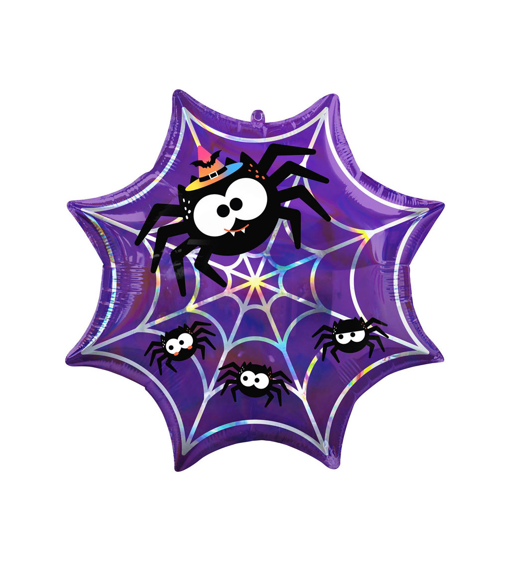 Fóliový balónek pavučina fialová 55 cm