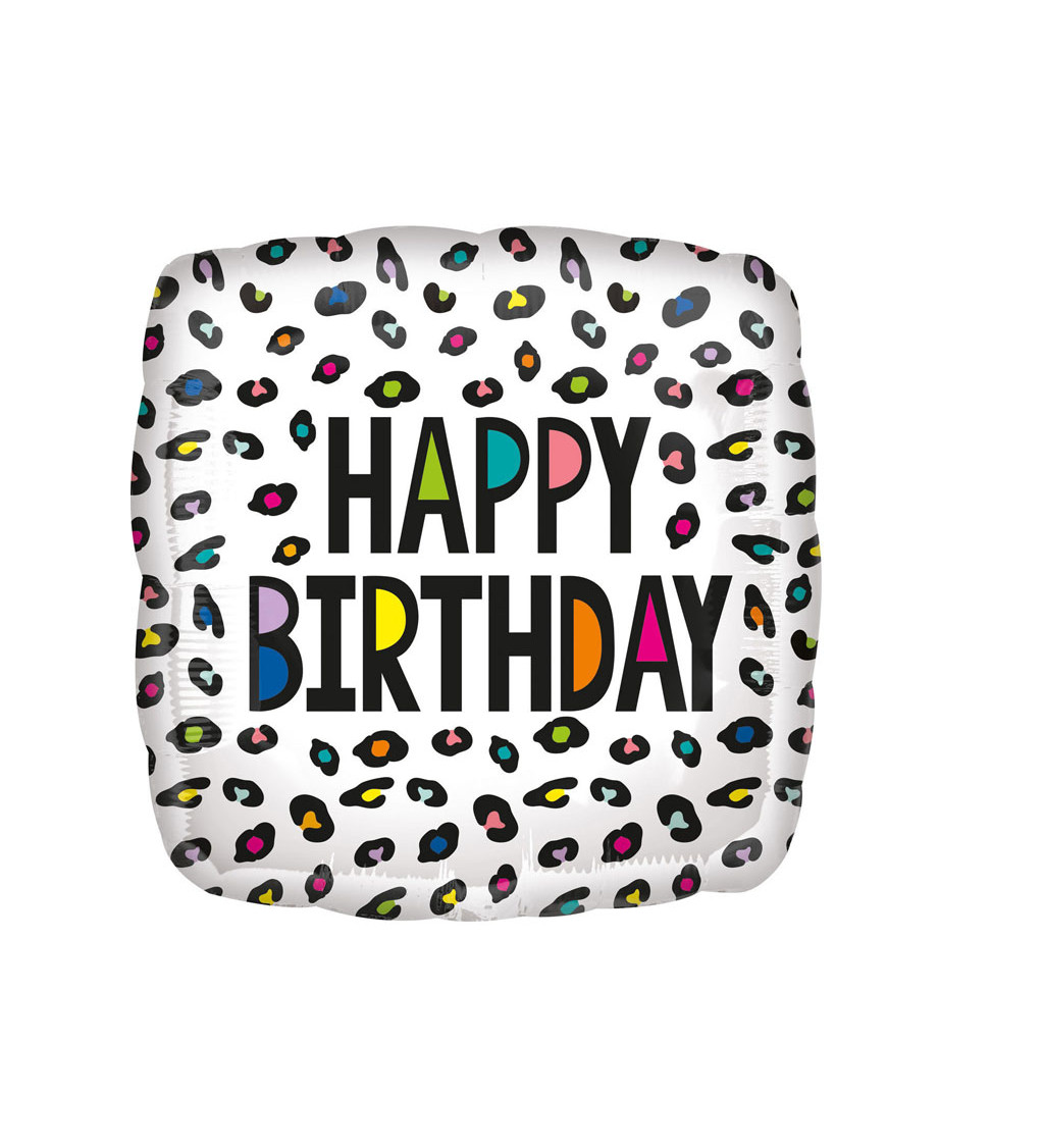Happy birthday - hranatý balónek