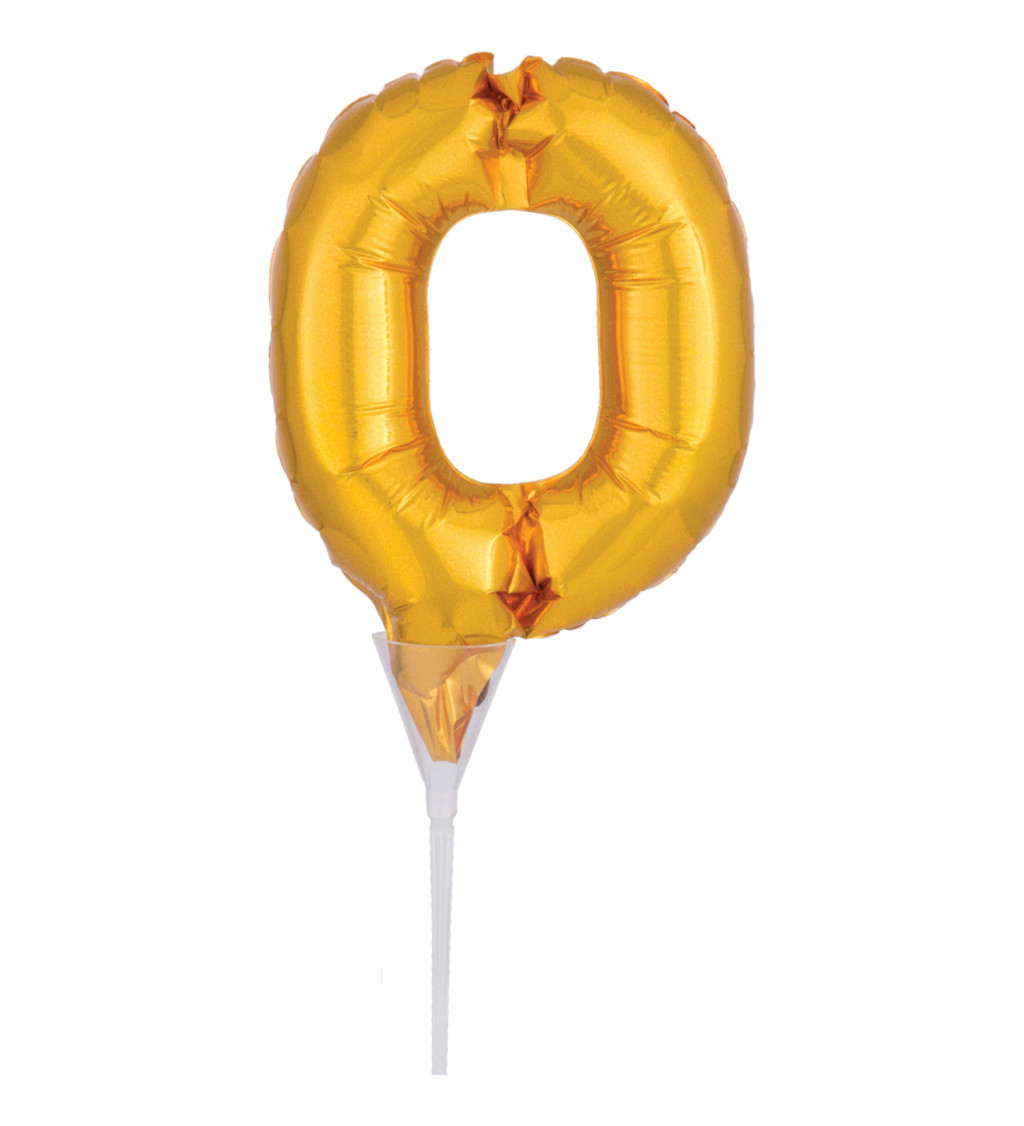 Fóliový balónek číslo 0, zlatý