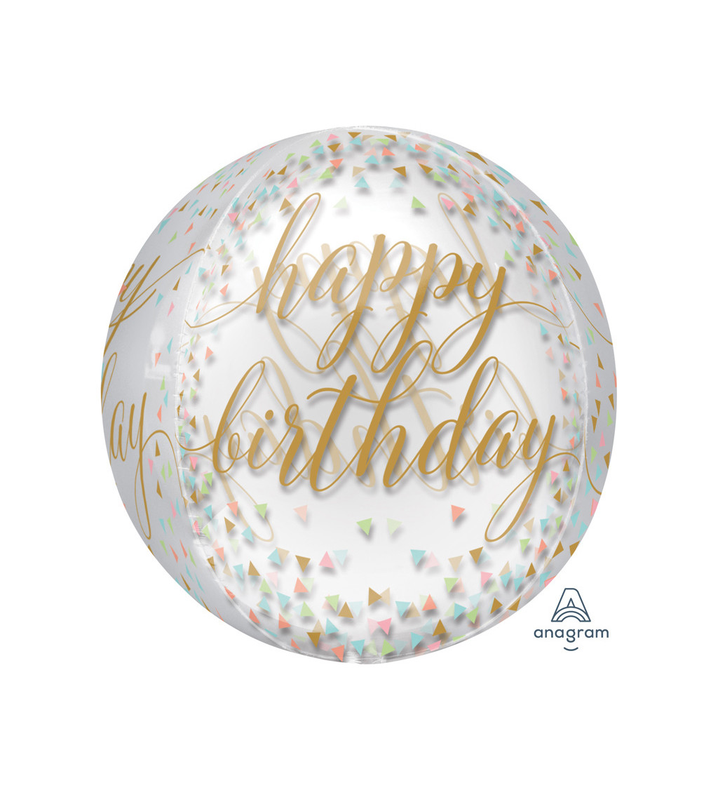Bílý balónek - Happy Birthday