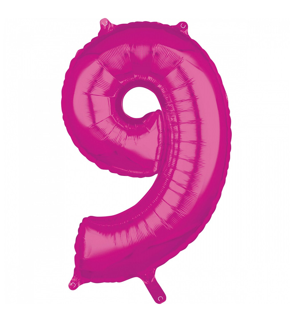 Balónek růžový číslo 9