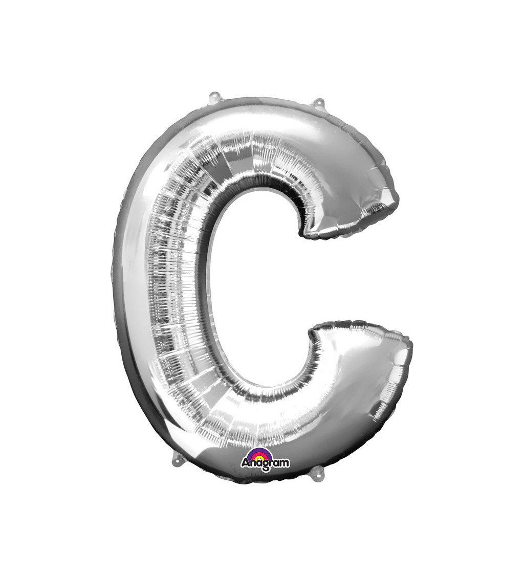 Fóliový balónek - písmeno C stříbrné
