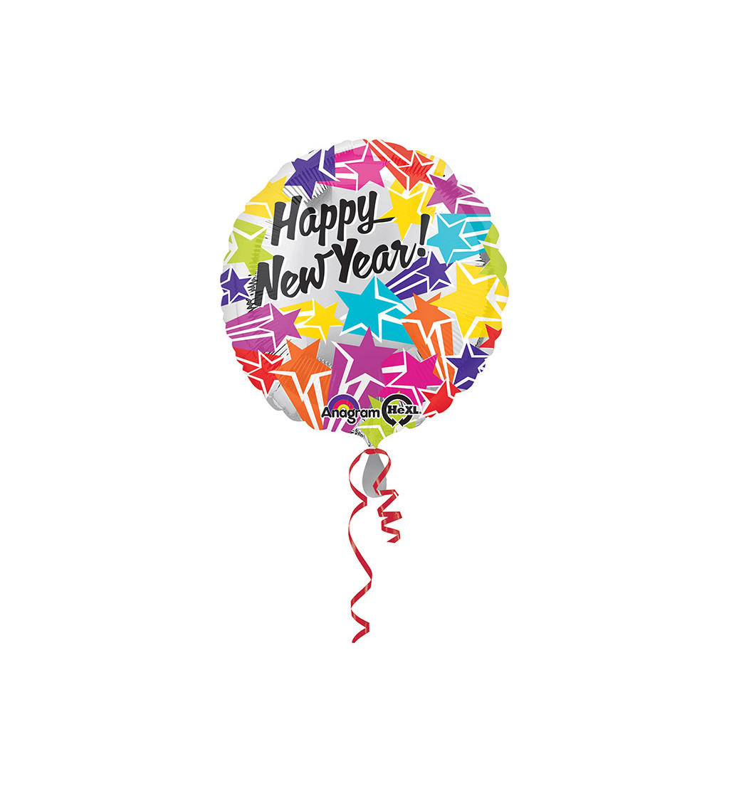 Fóliový balónek barevný - Happy New Year