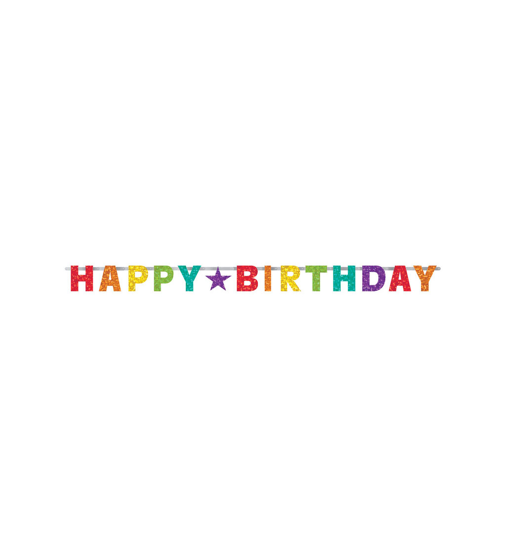 Girlanda Happy Birthday - barevná