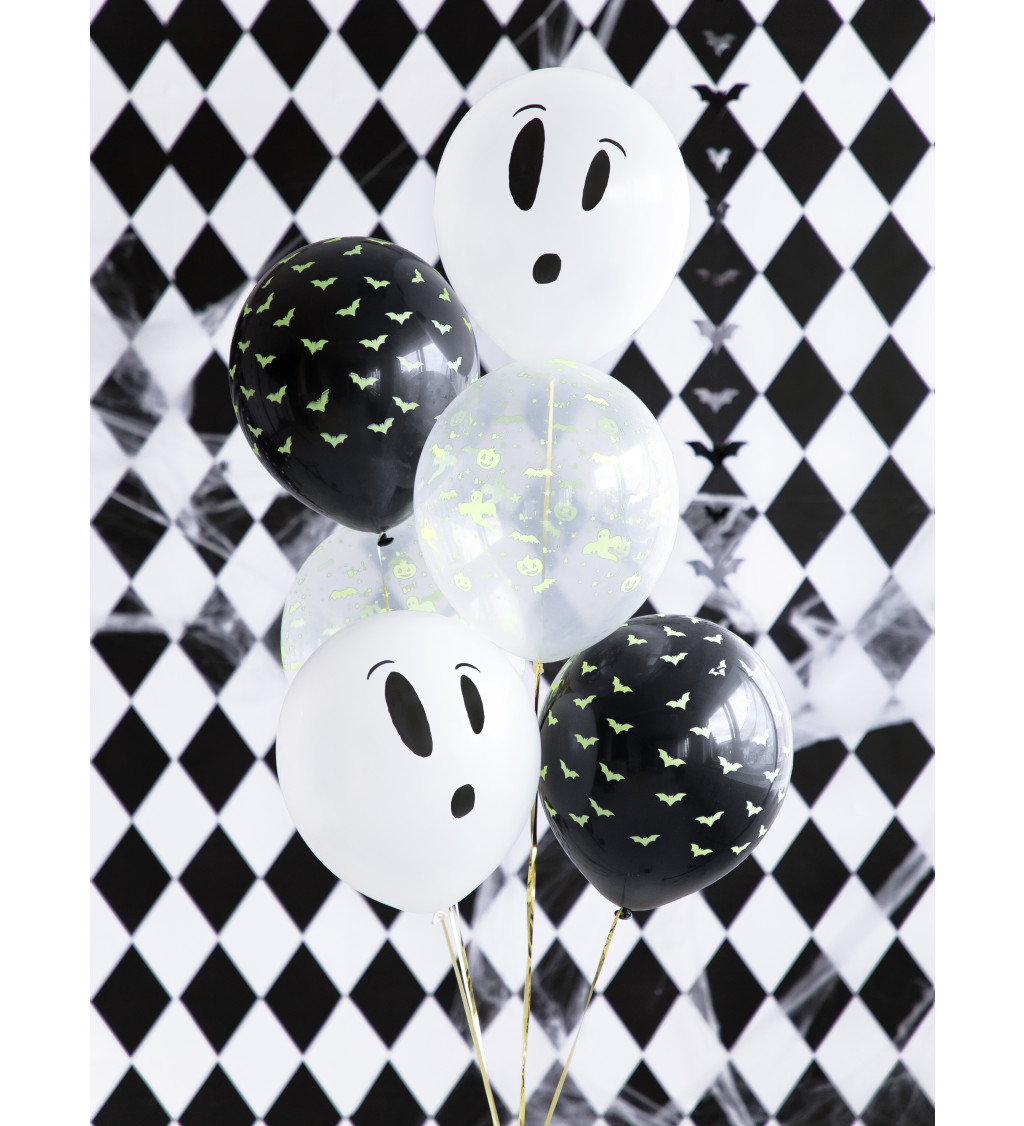 Latexové balónky 27 cm Halloween, svítící, 3 ks